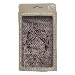 SERVIETTE TURBAN MICROFIBRE BEIGE TAUPE X24